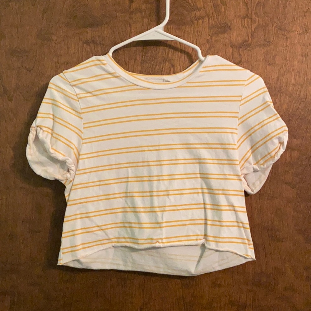 White and Yellow Crop Top size XS